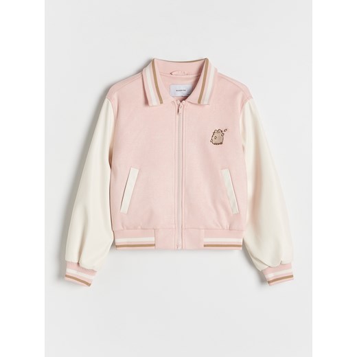 Reserved - Kurtka bomber Pusheen - pastelowy róż ze sklepu Reserved w kategorii Kurtki dziewczęce - zdjęcie 179726601