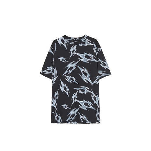 Cropp - Czarny T-shirt z nadrukiem all over - czarny ze sklepu Cropp w kategorii T-shirty męskie - zdjęcie 179728040
