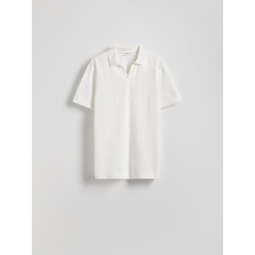 Reserved - Koszulka polo regular fit - biały ze sklepu Reserved w kategorii T-shirty męskie - zdjęcie 179728983