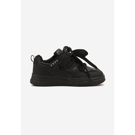 Czarne Buty Sportowe Sneakersy z Perforacją i Geometrycznym Motywem Redavine ze sklepu born2be.pl w kategorii Buty sportowe dziecięce - zdjęcie 179732091