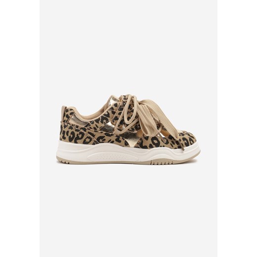 Panterkowe Buty Sportowe Sneakersy z Perforacją i Geometrycznym Motywem Redavine ze sklepu born2be.pl w kategorii Buty sportowe dziecięce - zdjęcie 179732094