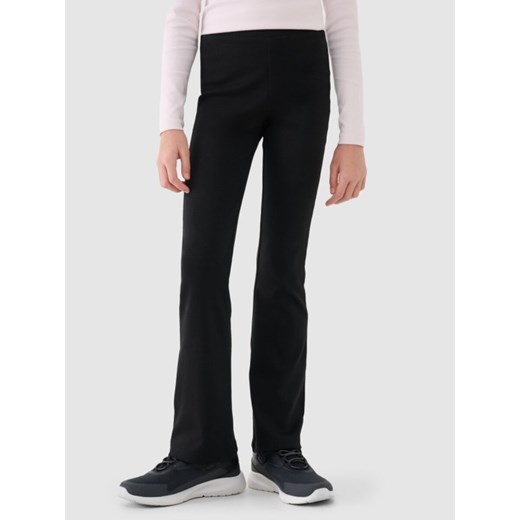 Dziewczęce legginsy dzianinowe 4F 4FJRSS25TTIGF252 - czarne ze sklepu Sportstylestory.com w kategorii Spodnie dziewczęce - zdjęcie 179732853