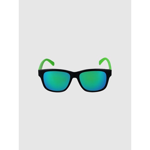 Dziecięce okulary przeciwsłoneczne z powłoką lustrzaną 4F 4FJWSS25ASUNU066 - zielone ze sklepu Sportstylestory.com w kategorii Okulary przeciwsłoneczne dziecięce - zdjęcie 179733611