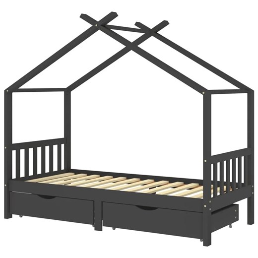 Szare łóżko dziecięce z 2 szufladami 90x200 cm - Szudo Elior One Size Edinos.pl