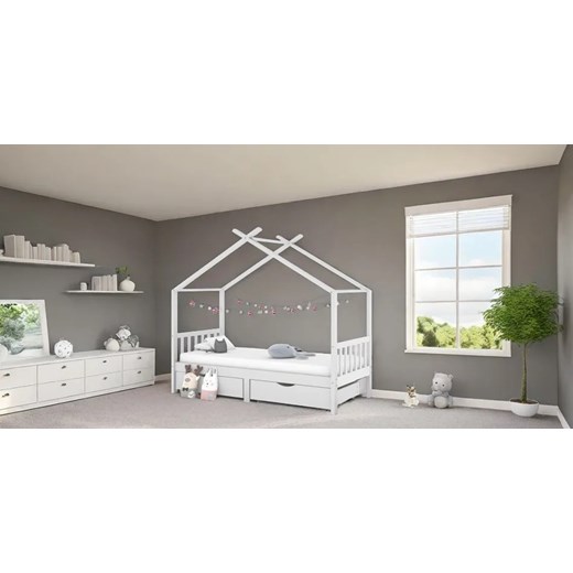 Szare łóżko dziecięce z 2 szufladami 90x200 cm - Szudo Elior One Size Edinos.pl