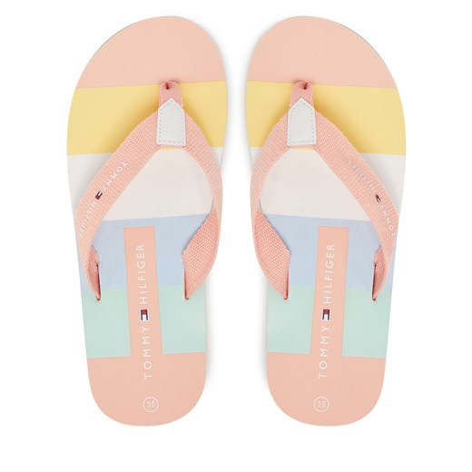 Wielokolorowe klapki dziecięce Tommy Hilfiger bez zapięcia 