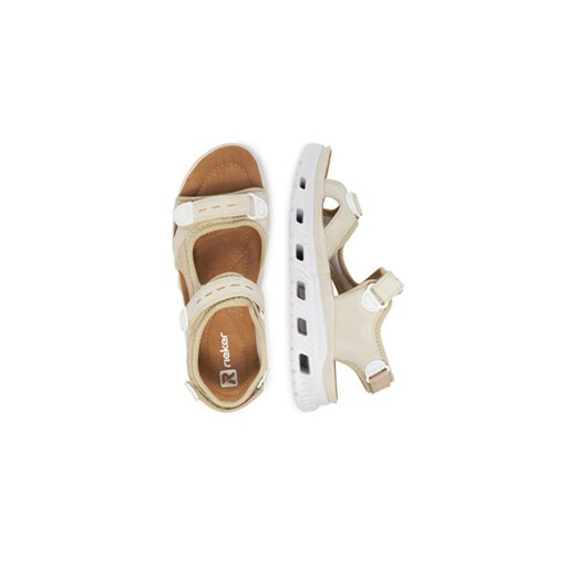 Sandały damskie Rieker z klamrą beżowe 