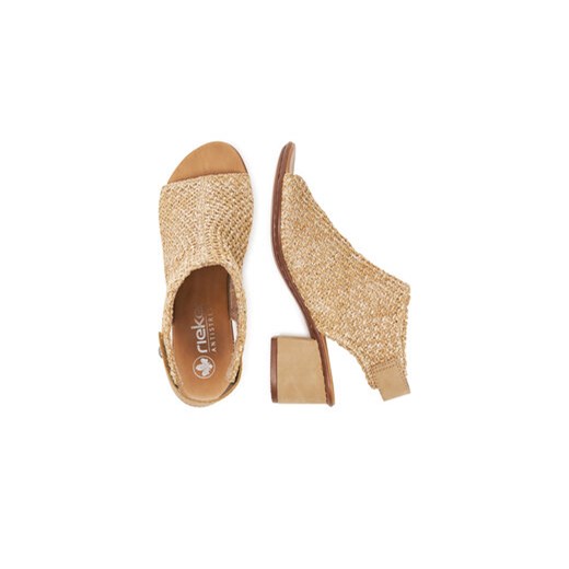 Sandały damskie beżowe Rieker eleganckie letnie 