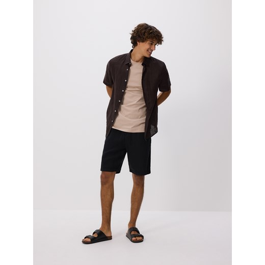 Reserved - Bawełniany t-shirt regular - beżowy Reserved XXL Reserved