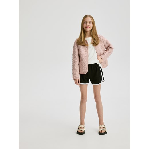 Reserved - Dresowe szorty z lampasem - czarny Reserved 116 (5-6 lat) Reserved