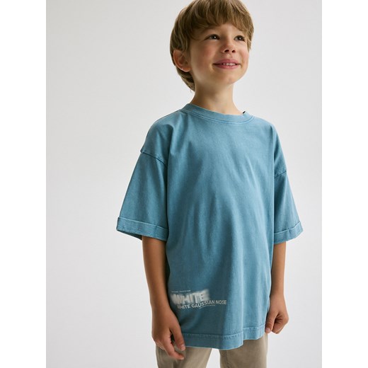 Reserved - Bawełniany t-shirt oversize - niebieski ze sklepu Reserved w kategorii T-shirty chłopięce - zdjęcie 179743262