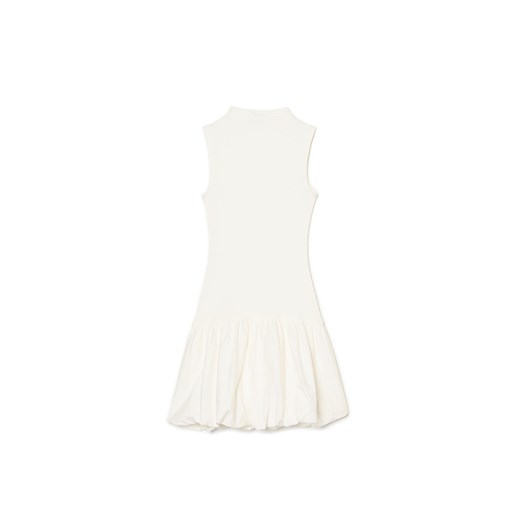 Cropp - Biała sukienka mini ze stójką - biały Cropp XL Cropp