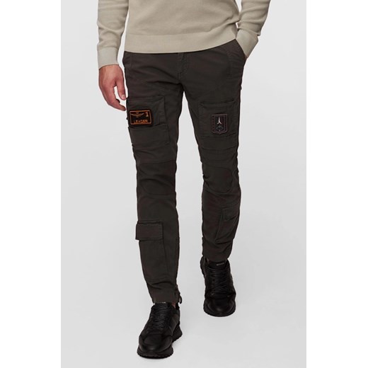 AERONAUTICA MILITARE Szarozielone spodnie Iconic Anti-G, Rozmiar 54 ze sklepu outfit.pl w kategorii Spodnie męskie - zdjęcie 179746981