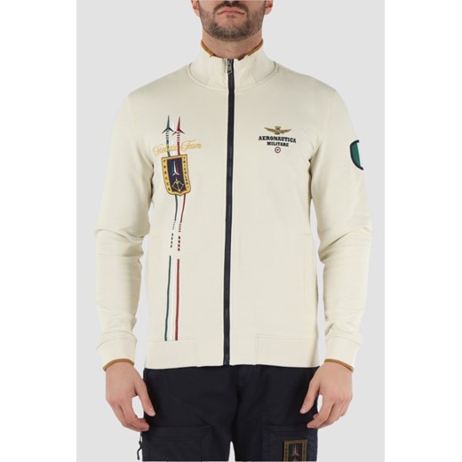 AERONAUTICA MILITARE Beżowa bluza męska Embroidered Frecce Tricolori, Rozmiar M ze sklepu outfit.pl w kategorii Bluzy męskie - zdjęcie 179747082
