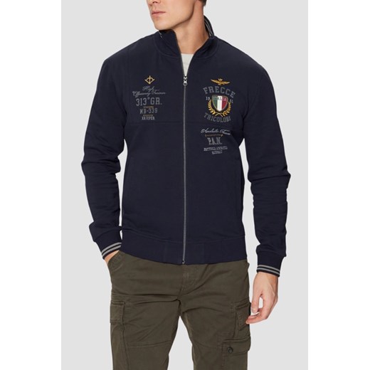 AERONAUTICA MILITARE Granatowa bluza męska Color-block, Rozmiar M ze sklepu outfit.pl w kategorii Bluzy męskie - zdjęcie 179747093