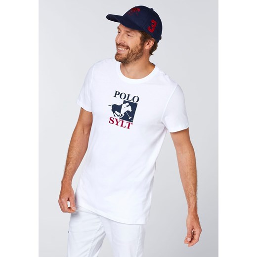 T-shirt męski biały Polo Sylt z krótkim rękawem na wiosnę
