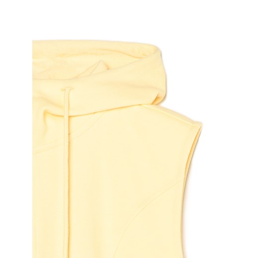 Cropp - Kremowa kamizelka z kapturem - kremowy Cropp M Cropp