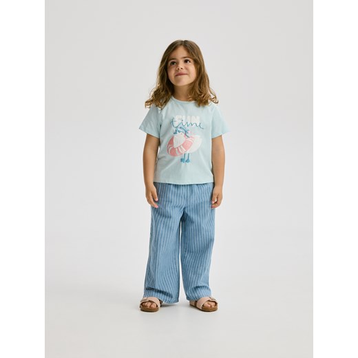 Reserved - T-shirt z wypukłym nadrukiem - jasnoniebieski Reserved 104 (3-4 lata) Reserved