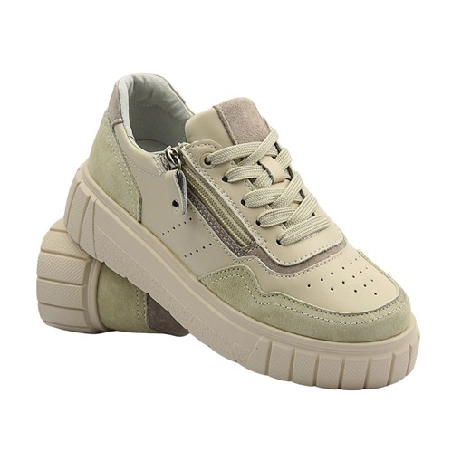 Sneakersy damskie na platformie beżowe Evento 25SP17-8350 ze sklepu ulubioneobuwie w kategorii Półbuty damskie - zdjęcie 179751321