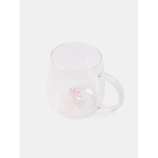 Sinsay - Kubek z elementem 3d w kształcie serca - różowy Sinsay One Size Sinsay