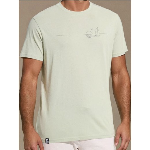 Sinsay - Koszulka z ozdobnym nadrukiem - zielony ze sklepu Sinsay w kategorii T-shirty męskie - zdjęcie 179753203