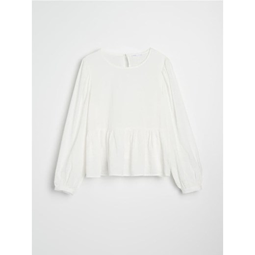 Sinsay - Koszulowa bluzka z wiskozą - biały Sinsay XXL Sinsay