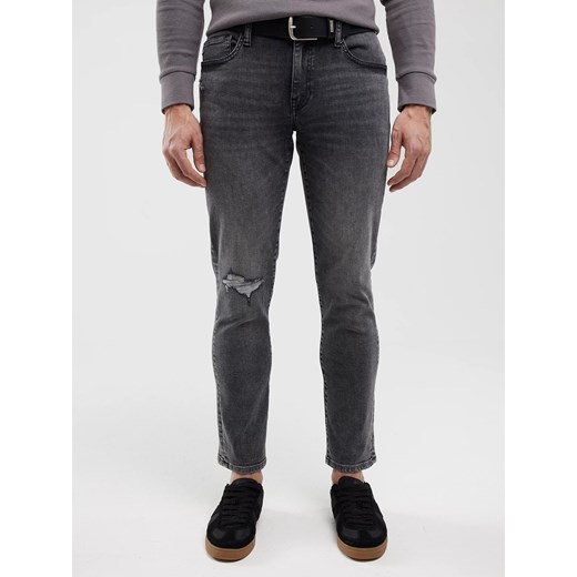 Jeansy męskie skinny z przetarciami 7/8 szare Jeffray Cropped 898 ze sklepu Big Star w kategorii Jeansy męskie - zdjęcie 179754574