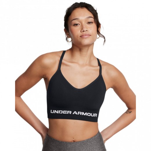 Biustonosz treningowy Under Armour Vanish Seamless Low Bra - czarny ze sklepu Sportstylestory.com w kategorii Biustonosze - zdjęcie 179754734