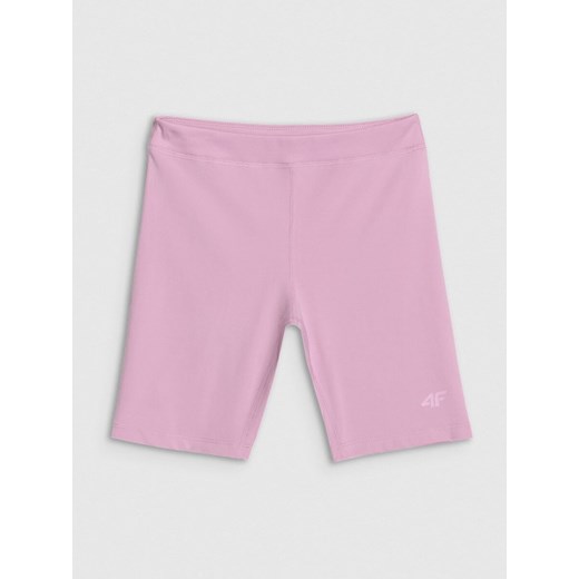 Dziewczęce legginsy kolarki sportowe 4F 4FJWSS25TFSTF041 - różowe ze sklepu Sportstylestory.com w kategorii Spodenki dziewczęce - zdjęcie 179754944