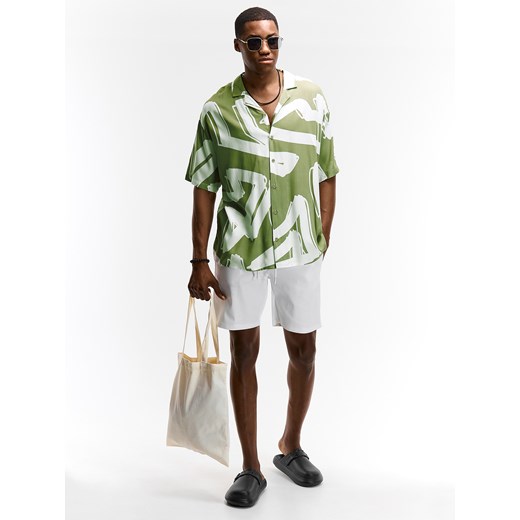 Koszula męska Gate z klasycznym kołnierzykiem casualowa zielona 