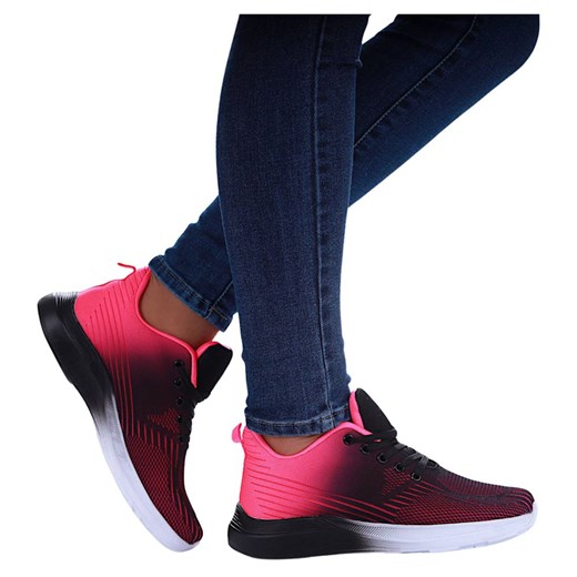 Czarno fuksjowe damskie buty sportowe /E7-2 17418 T382/ ze sklepu Pantofelek24.pl w kategorii Buty sportowe damskie - zdjęcie 179757911