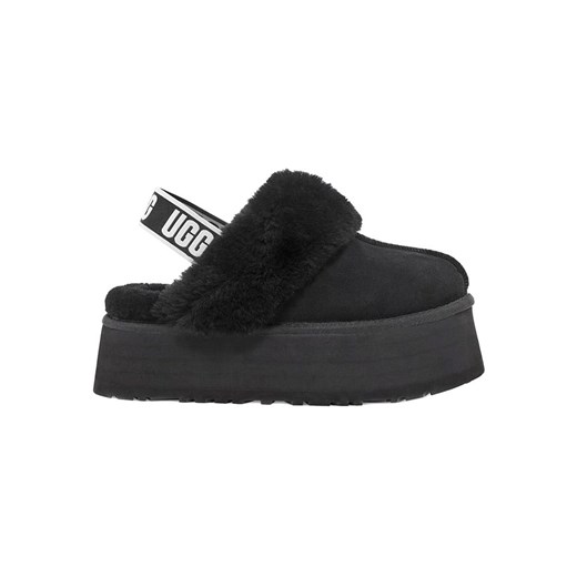 UGG Skórzane kapcie &quot;Funkette&quot; w kolorze czarnym ze sklepu Limango Polska w kategorii Kapcie damskie - zdjęcie 179758034