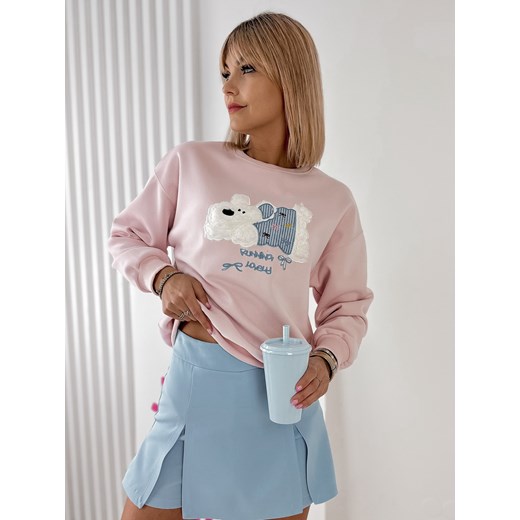 bluza zineta pudrowy róż one size ze sklepu UBRA w kategorii Bluzy damskie - zdjęcie 179760501