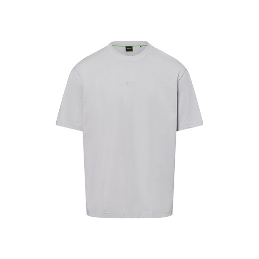 BOSS Green Koszulka męska - Tee Mężczyźni Bawełna jasny szary jednolity ze sklepu vangraaf w kategorii T-shirty męskie - zdjęcie 179763013