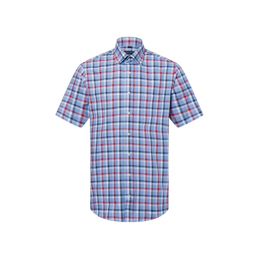 Andrew James Męska koszula casual Mężczyźni Regular Fit Bawełna niebieski w kratkę ze sklepu vangraaf w kategorii Koszule męskie - zdjęcie 179763040