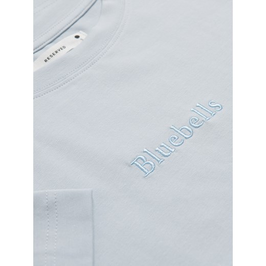 Reserved - T-shirt z haftem - jasnoniebieski Reserved M Reserved