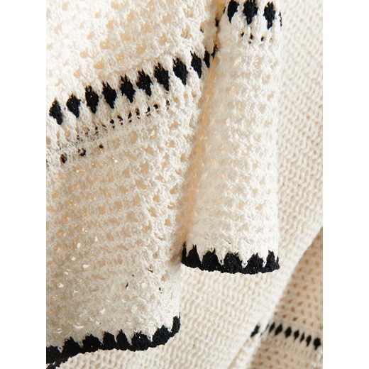 Reserved - Sweter z kimonowym rękawem - kremowy Reserved XL Reserved