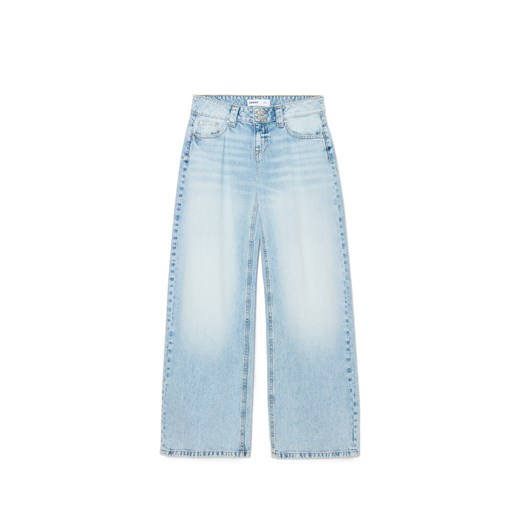 Cropp - Jasne jeansy wide leg - niebieski ze sklepu Cropp w kategorii Jeansy damskie - zdjęcie 179763421