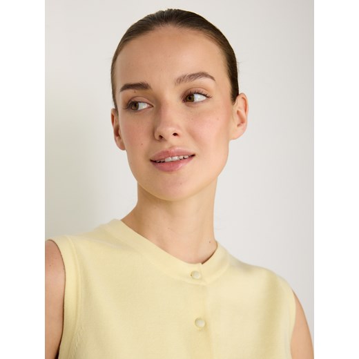 Reserved - Swetrowa kamizelka - jasnożółty Reserved M Reserved