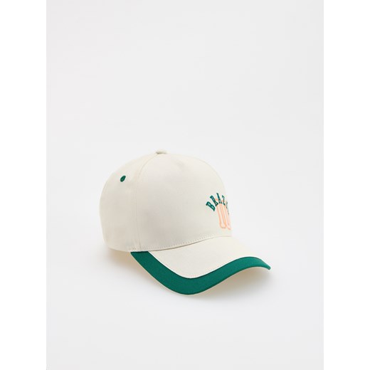 Reserved - Bawełniana czapka z daszkiem - złamana biel Reserved 5-9 lat Reserved