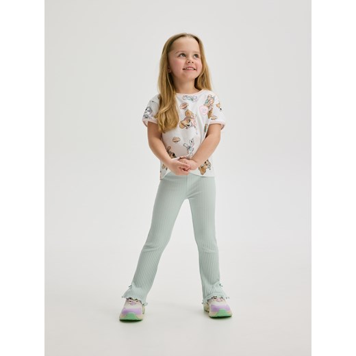 Reserved - Prążkowane legginsy z kokardką - jasnoniebieski Reserved 80 (9-12 m.) Reserved