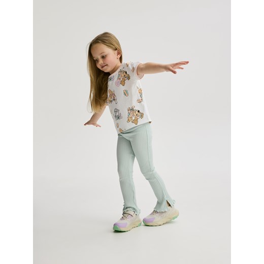 Reserved - Prążkowane legginsy z kokardką - jasnoniebieski Reserved 104 (3-4 lata) Reserved
