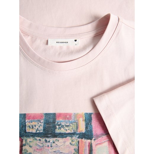 Bluzka damska Reserved z krótkimi rękawami z okrągłym dekoltem 