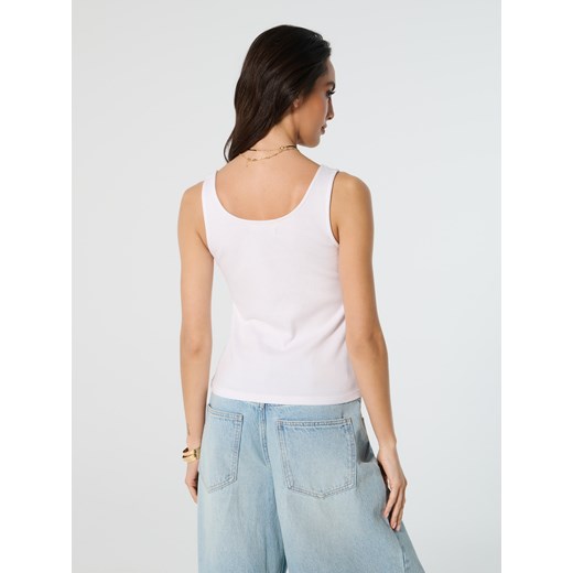 Bluzka damska Sinsay z elastanu z okrągłym dekoltem 