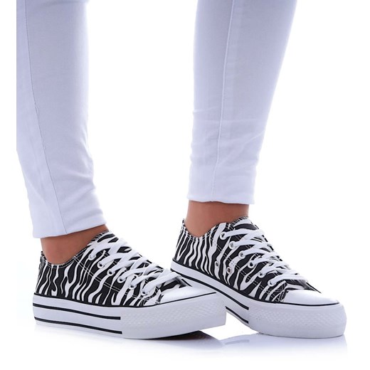 Trampki damskie na platformie Zebra /A8-3 17465 G230/ ze sklepu Pantofelek24.pl w kategorii Trampki damskie - zdjęcie 179766561