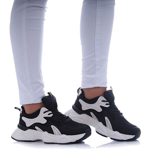 Czarne buty sportowe na platformie /B4-3 17468 G298/ ze sklepu Pantofelek24.pl w kategorii Buty sportowe damskie - zdjęcie 179766591