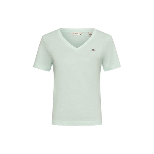 Gant T-shirt damski Kobiety Dżersej miętowy jednolity ze sklepu vangraaf w kategorii Bluzki damskie - zdjęcie 179767291