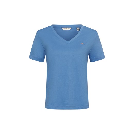 Gant T-shirt damski Kobiety Dżersej niebieski jednolity ze sklepu vangraaf w kategorii Bluzki damskie - zdjęcie 179767292