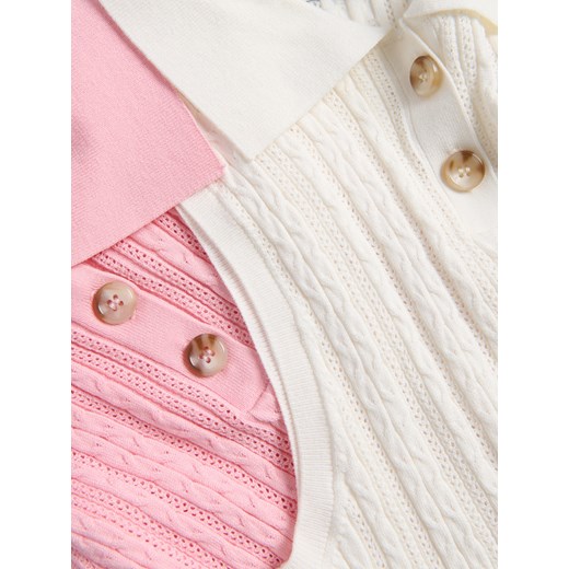 Reserved - Dzianinowa bluzka z kołnierzykiem - pastelowy róż Reserved S Reserved