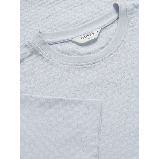 Reserved - Strukturalny t-shirt regular fit - jasnoniebieski Reserved XL Reserved
